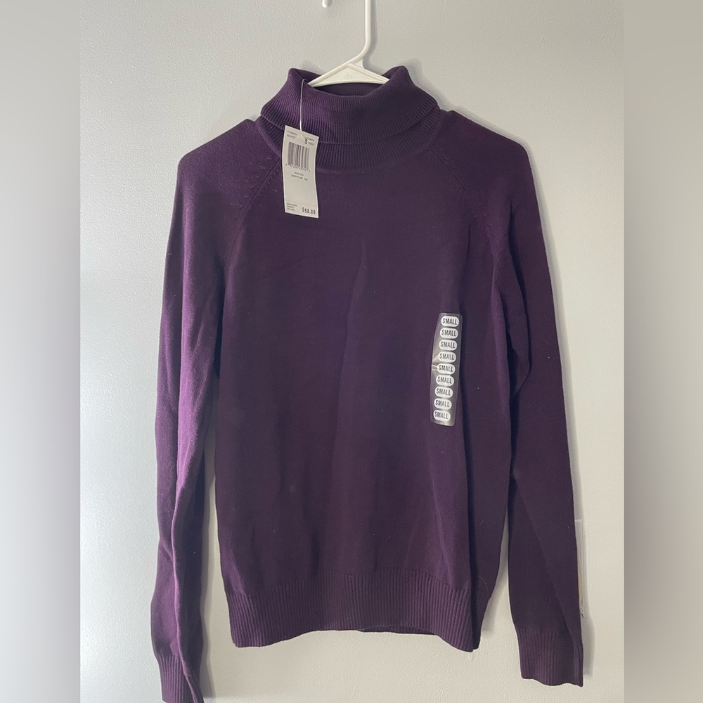 Purple turtle neck. Size small. Jean Pierre